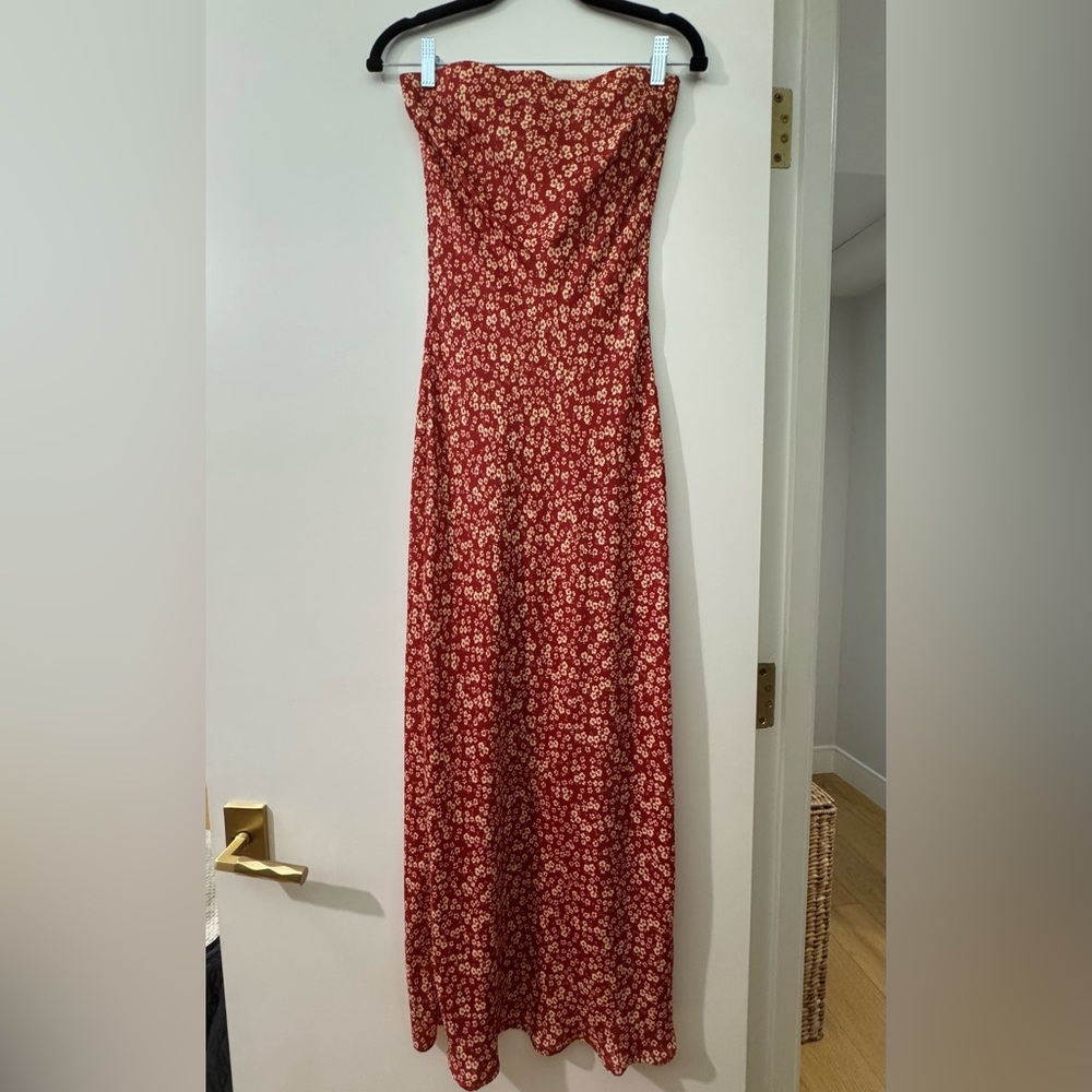 RESA Red Floral Anna Dress Strapless